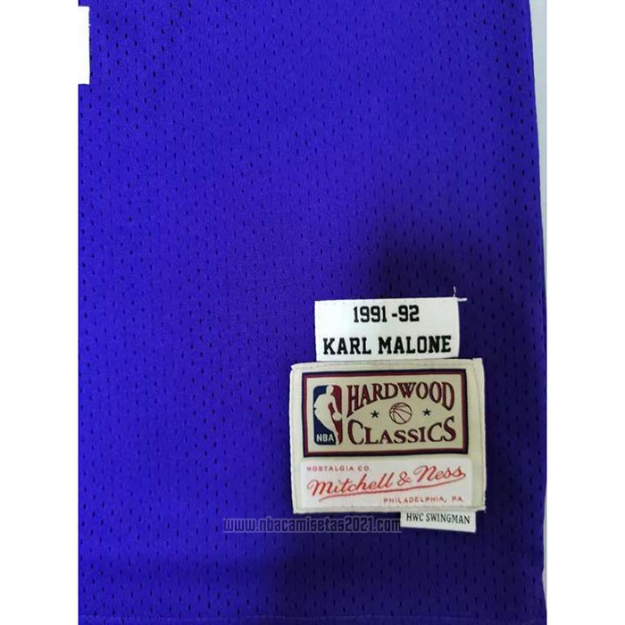 Camiseta Utah Jazz Karl Malone #32 Mitchell & Ness 1991-92  Violeta